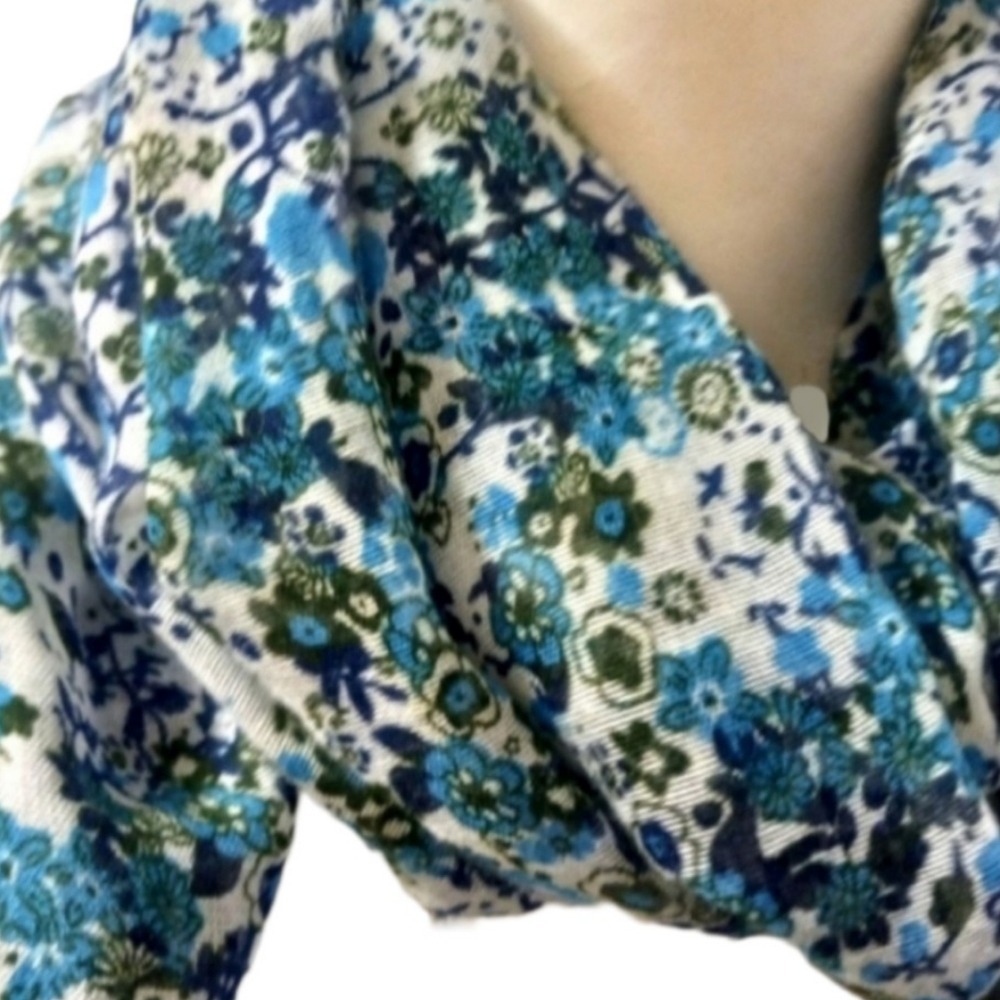 Blue flowered infinity beautiful scarf SKUW202 - Picture 2 of 2